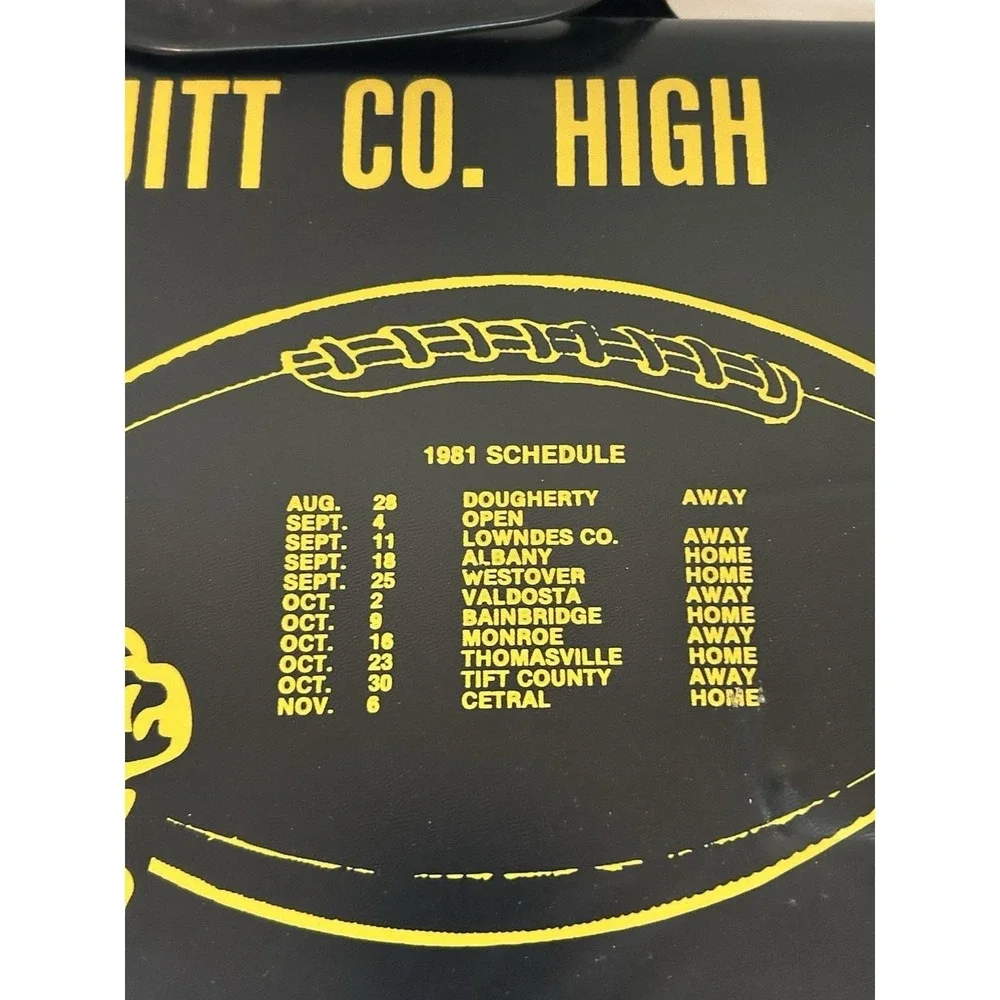 Vintage Colquitt Co Packers Football Stadium Cushion Moultrie GA Advertising